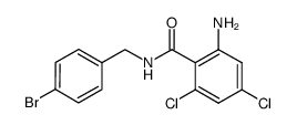 2-amino-4,6-dichloro-N-(4-bromo-benzyl)-benzamide结构式