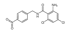 2-amino-4,6-dichloro-N-(4-nitro-benzyl)-benzamide Structure