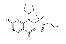 3-[(2-chloro-5-nitro-pyrimidin-4-yl)-cyclopentyl-amino]-2,2-dimethyl-propionic acid ethyl ester结构式