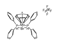 bis-1,2-(diphenylphosphino)ethane(η-cycloheptatrienyl)bromomolybdenum hexafluorophosphate Structure