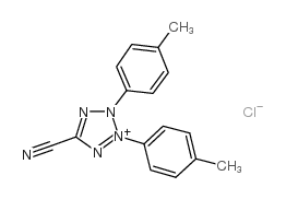 2,3-bis(2-methylphenyl)-1H-tetrazol-1-ium-5-carbonitrile Structure