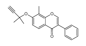 7-(1,1-dimethyl-3-prop-2-ynyloxy)-8-methyl-3-phenyl-<4H>-1-benzopyran-4-one结构式