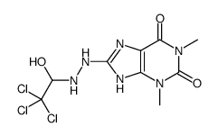 1H-Purine-2,6,8(3H)-trione, 7,9-dihydro-1,3-dimethyl-, 8-((2,2,2-trich loro-1-hydroxyethyl)hydrazone)结构式