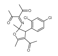 3-[4-Acetyl-3-(2,4-dichlorphenyl)-2,3-dihydro-2,5-dimethyl-2-furylimino]-2,4-pentandion Structure