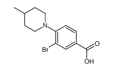 3-溴-4-(4-甲基哌啶-1-基)苯甲酸结构式