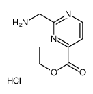 ethyl 2-(aminomethyl)pyrimidine-4-carboxylate,hydrochloride结构式