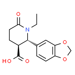 (2R,3R)-2-(1,3-BENZODIOXOL-5-YL)-1-ETHYL-6-OXOPIPERIDINE-3-CARBOXYLIC ACID Structure