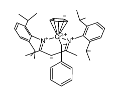 CpCr[(2,6-iPr2C6H3NCMe)2CH](CH2Ph) Structure