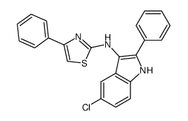 N-(5-chloro-2-phenyl-1H-indol-3-yl)-4-phenyl-1,3-thiazol-2-amine结构式