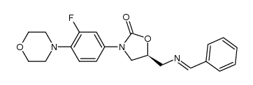 (S)-(E,Z)-5-((benzylideneamino)methyl)-3-(3-fluoro-4-morpholinophenyl)oxazolidin-2-one结构式