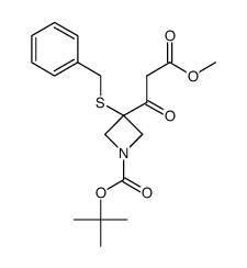 tert-butyl 3-(benzylthio)-3-(3-methoxy-3-oxopropanoyl)azetidine-1-carboxylate结构式