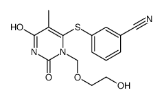 3-[3-(2-hydroxyethoxymethyl)-5-methyl-2,6-dioxopyrimidin-4-yl]sulfanylbenzonitrile结构式