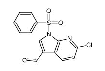 6-Chloro-1-(phenylsulfonyl)-1H-pyrrolo[2,3-b]pyridine-3-carbaldeh yde结构式