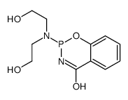 2-[bis(2-hydroxyethyl)amino]-3H-1,3,2-benzoxazaphosphinin-4-one结构式