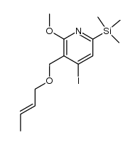 3-[((E)-But-2-enyl)oxyMethyl]-4-iodo-2-Methoxy-6-triMethylsilanyl-pyridine structure