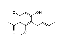 4'-Hydroxy-2',6'-dimethoxy-3'-(3-methyl-2-butenyl)acetophenone结构式