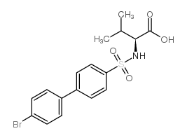 N-[(4'-溴[1,1'-联苯]-4-基)磺酰基]-L-缬氨酸结构式