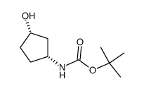 rel-(1R,3S)-3-羟基环戊基)氨基甲酸叔丁酯结构式