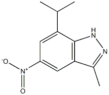 7-isopropyl-3-methyl-5-nitro-1H-indazole结构式