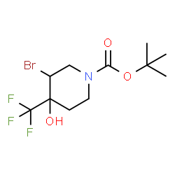 tert-butyl 3-bromo-4-hydroxy-4-(trifluoromethyl)piperidine-1-carboxylate Structure