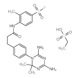 4-[3-[4-(4,6-diamino-2,2-dimethyl-1,3,5-triazin-1-yl)phenyl]propanoylamino]-3-methyl-benzenesulfonyl fluoride; ethanesulfonic acid结构式