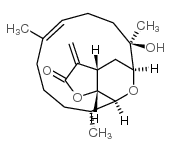 5,15-Epoxycyclotetradeca[b]furan-2(3H)-one,3a,4,5,6,7,8,11,12,13,14,15,15a-dodecahydro-6-hydroxy-6,10,14-trimethyl-3-methylene-,(3aS,5R,6R,9E,14R,15R,15aR)- Structure