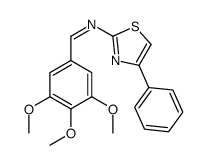 4-Phenyl-2-[(3,4,5-trimethoxybenzylidene)amino]thiazole结构式