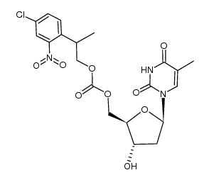 thymidine 5'-[2-(4-chloro-2-nitrophenyl)propyl carbonate]结构式