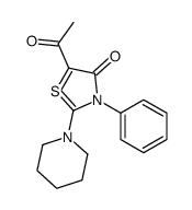 (1E)-1-(4-oxo-3-phenyl-2-piperidin-1-ium-1-ylidene-1,3-thiazolidin-5-ylidene)ethanolate Structure