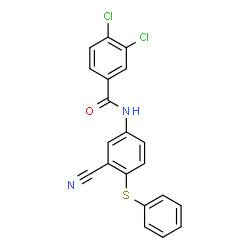 3,4-DICHLORO-N-[3-CYANO-4-(PHENYLSULFANYL)PHENYL]BENZENECARBOXAMIDE结构式