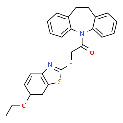 5-{[(6-ethoxy-1,3-benzothiazol-2-yl)sulfanyl]acetyl}-10,11-dihydro-5H-dibenzo[b,f]azepine Structure