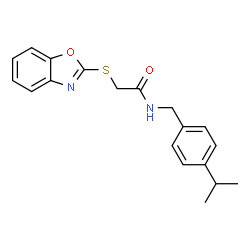 2-(1,3-Benzoxazol-2-ylsulfanyl)-N-(4-isopropylbenzyl)acetamide structure