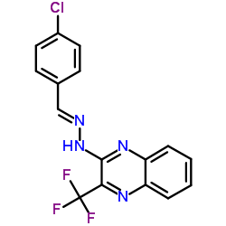 2-[(2E)-2-(4-Chlorobenzylidene)hydrazino]-3-(trifluoromethyl)quinoxaline结构式