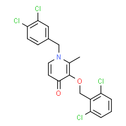 1-(3,4-Dichlorobenzyl)-3-[(2,6-dichlorobenzyl)oxy]-2-methyl-4(1H)-pyridinone结构式