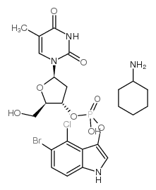 5-bromo-4-chloro-3-indoxyl thymidine-3'-phosphate, cyclohexylammonium salt Structure