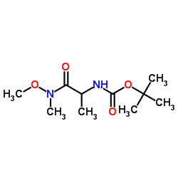 tert-butyl (1-(methoxy(methyl)amino)-1-oxopropan-2-yl)carbamate structure