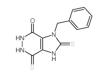 7-benzyl-2,8-disulfanylidene-3,4,7,9-tetrazabicyclo[4.3.0]non-10-en-5-one结构式