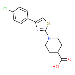 1-[4-(4-Chlorophenyl)-1,3-thiazol-2-yl]-4-piperidinecarboxylic acid structure