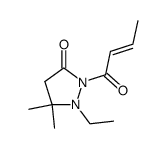3-Pyrazolidinone,1-ethyl-5,5-dimethyl-2-[(2E)-1-oxo-2-butenyl]-(9CI) structure