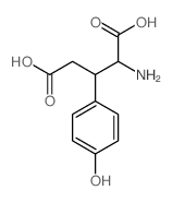 2-amino-3-(4-hydroxyphenyl)pentanedioic acid structure