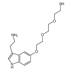 2-[2-[2-[[3-(2-aminoethyl)-1H-indol-5-yl]oxy]ethoxy]ethoxy]ethanethiol结构式