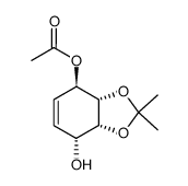 (3aS,4R,7R,7aR)-3a,4,7,7a-tetrahydro-2,2-dimethyl-1,3-benzodioxole-4,7-diol 4-monoacetate Structure