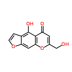 4-羟基-7-(羟基甲基)-5H-呋喃并[3,2-G][1]苯并吡喃-5-酮结构式