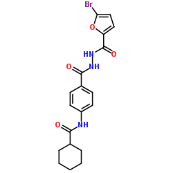 N-(4-{[2-(5-Bromo-2-furoyl)hydrazino]carbonyl}phenyl)cyclohexanecarboxamide结构式