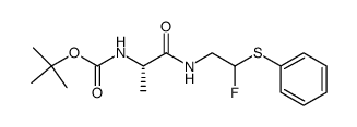 [1-((2-fluoro-2-(phenylsulfanyl)ethyl)carbamoyl)ethyl]carbamic acid tert-butyl ester Structure