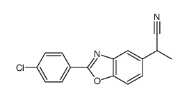 2-(4-chlorophenyl)benzoxazole-5-propiononitrile structure