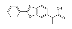 α-Methyl-2-phenyl-6-benzoxazoleacetic acid结构式