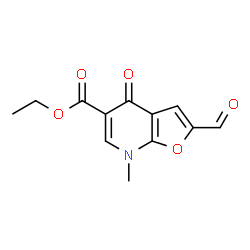 Furo[2,3-b]pyridine-5-carboxylic acid,2-formyl-4,7-dihydro-7-methyl-4-oxo-,ethyl ester结构式