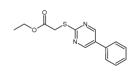 (5-phenyl-pyrimidin-2-ylsulfanyl)-acetic acid ethyl ester Structure