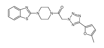 Piperazine, 1-(2-benzothiazolyl)-4-[[5-(5-methyl-2-furanyl)-2H-tetrazol-2-yl]acetyl]- (9CI) Structure